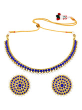 Lustrous in Blue Stones Necklace Set