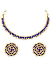 Lustrous in Blue Stones Necklace Set