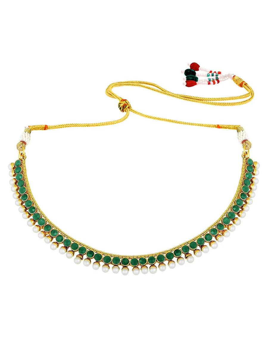 Lustrous in Stones Necklace Set - Green