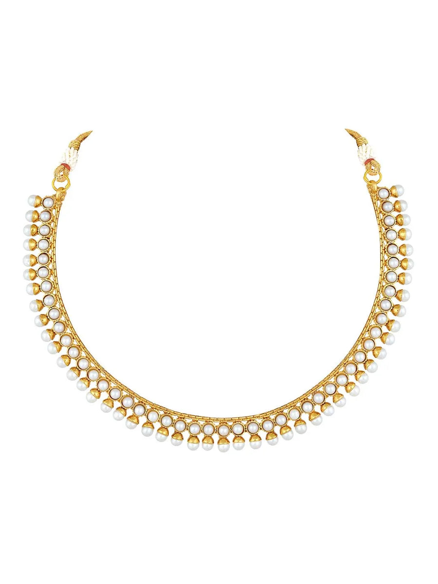 Lustrous in Stones Necklace Set - White