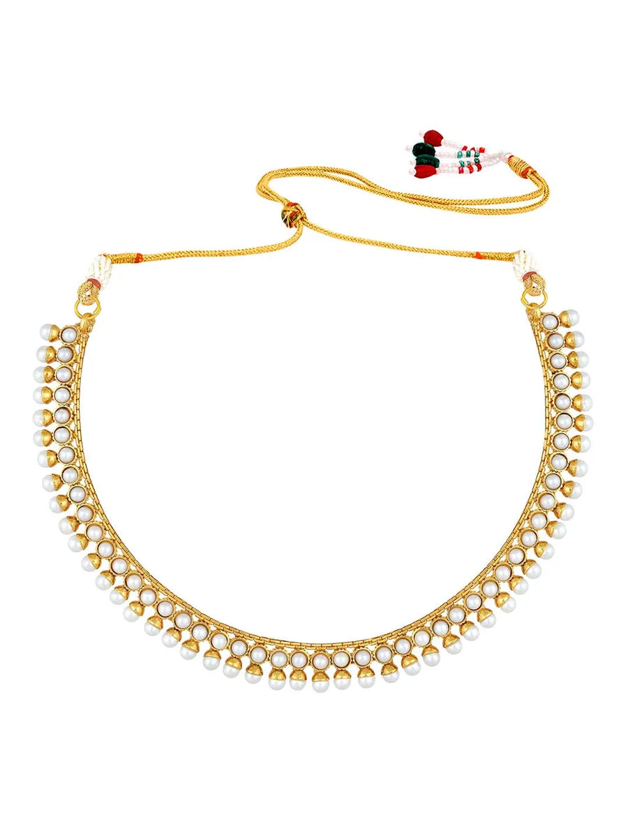 Lustrous in Stones Necklace Set - White