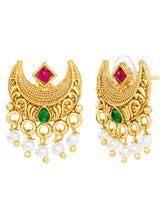 Peora Festive Floral Necklace Set - Gold