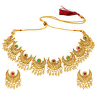 Peora Heritage Floral Necklace Set - Gold