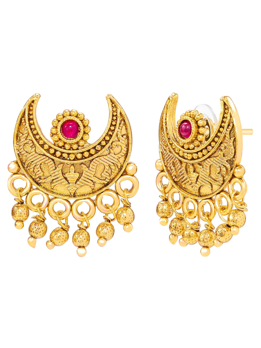 Peora Heritage Floral Necklace Set - Gold
