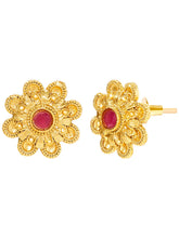 Peora Traditional Floral Necklace Set - Gold