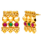 Peora Heritage Ruby Green Necklace Set - Gold