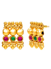Peora Heritage Ruby Green Necklace Set - Gold