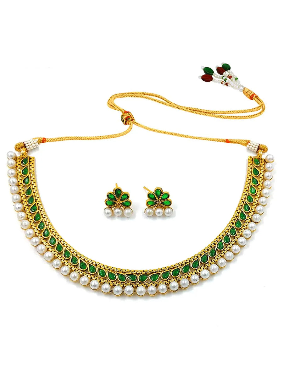 Traditional Green Stone Choker Set