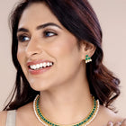 Chic Harmony Pearl Stones Necklace Set - Green