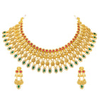 Peora Maharani Bridal Necklace Set - Gold