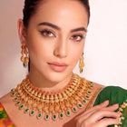 Peora Maharani Bridal Necklace Set - Gold