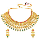 Peora Maharani Bridal Necklace Set - Gold