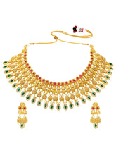 Peora Maharani Bridal Necklace Set - Gold