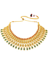 Peora Maharani Bridal Necklace Set - Gold