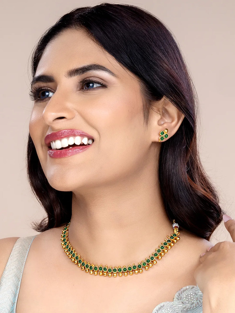 Delicate Elegance Necklace Set - Green