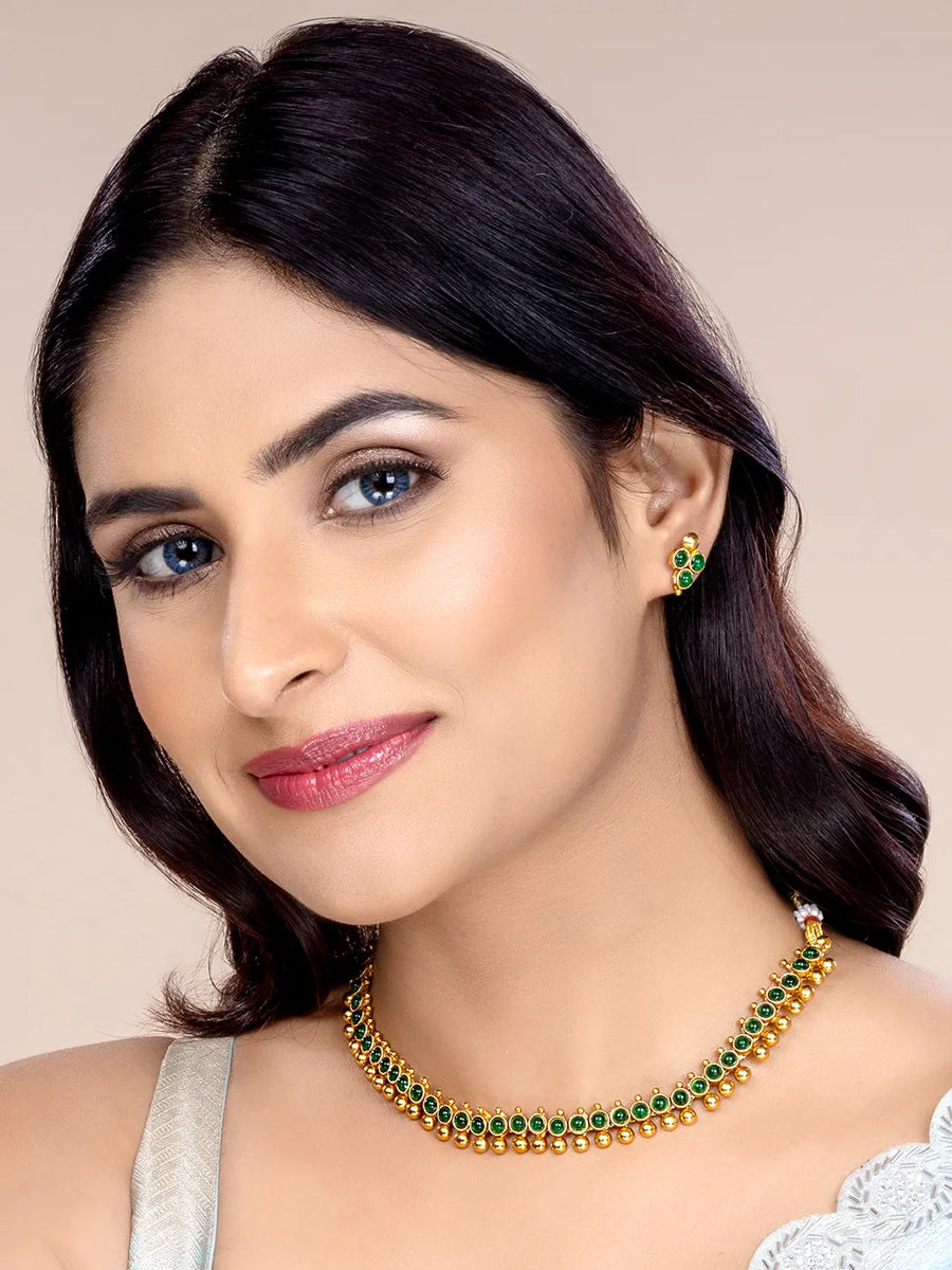 Delicate Elegance Necklace Set - Green