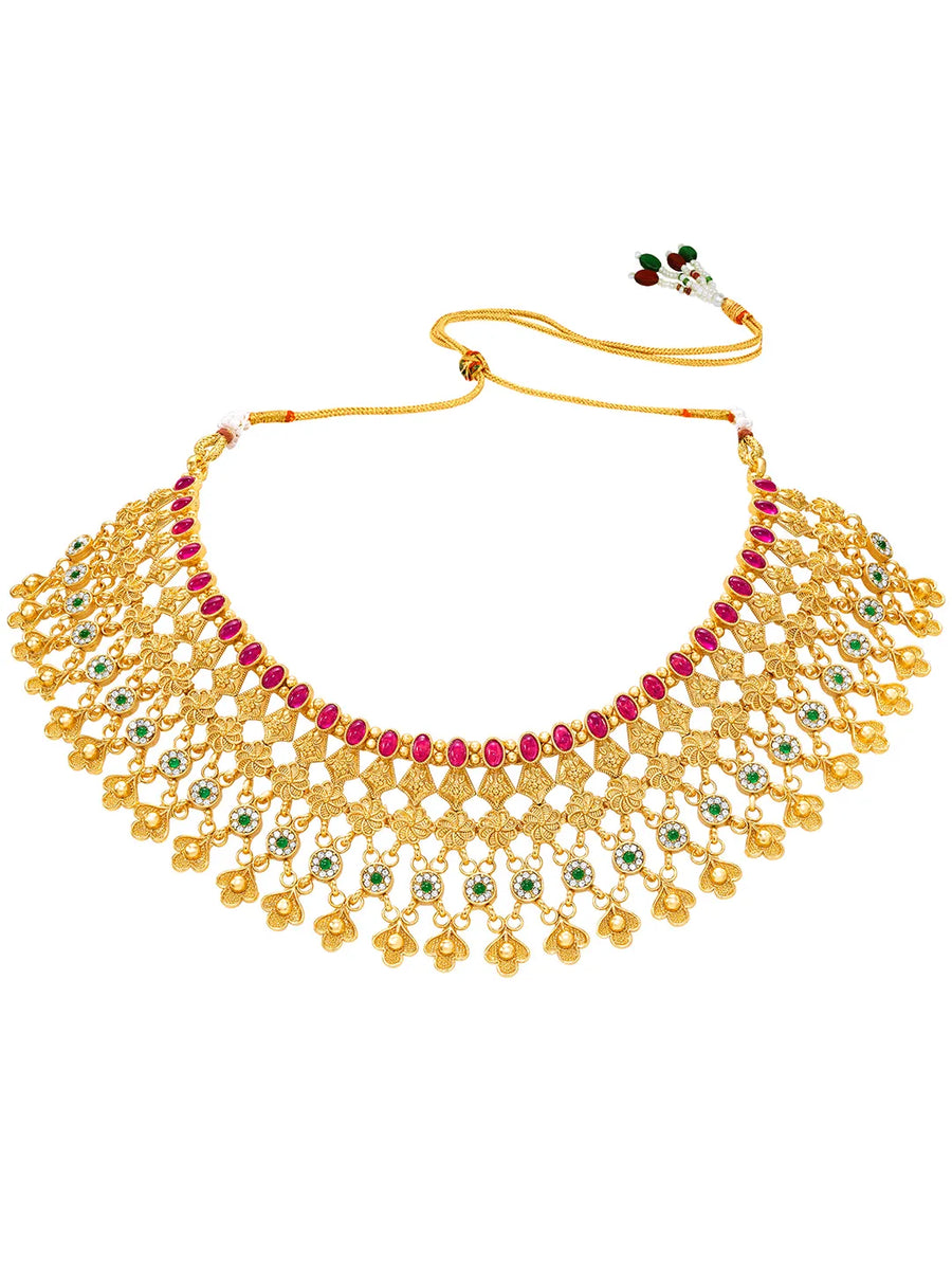 Peora Heritage Bridal Necklace Set - Gold
