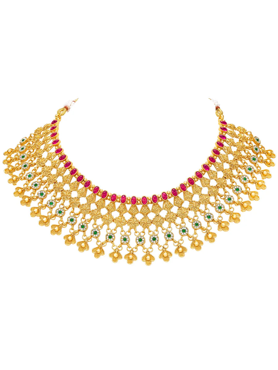 Peora Heritage Bridal Necklace Set - Gold