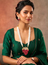 Peora Ruby Blossom Beaded Necklace Set