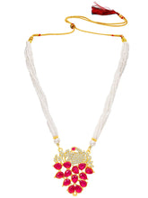 Peora Ruby Blossom Beaded Necklace Set