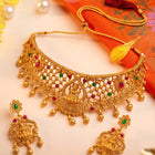 Peora Divine Temple Necklace Set- Gold
