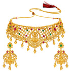 Peora Divine Temple Necklace Set- Gold