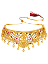 Peora Divine Temple Necklace Set- Gold