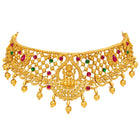 Peora Divine Temple Necklace Set- Gold