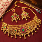 Peora Floral Radiance Necklace Set - Gold