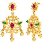 Peora Floral Radiance Necklace Set - Gold