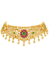 Peora Floral Radiance Necklace Set - Gold