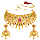 Peora Heritage Bridal Necklace Set - Gold