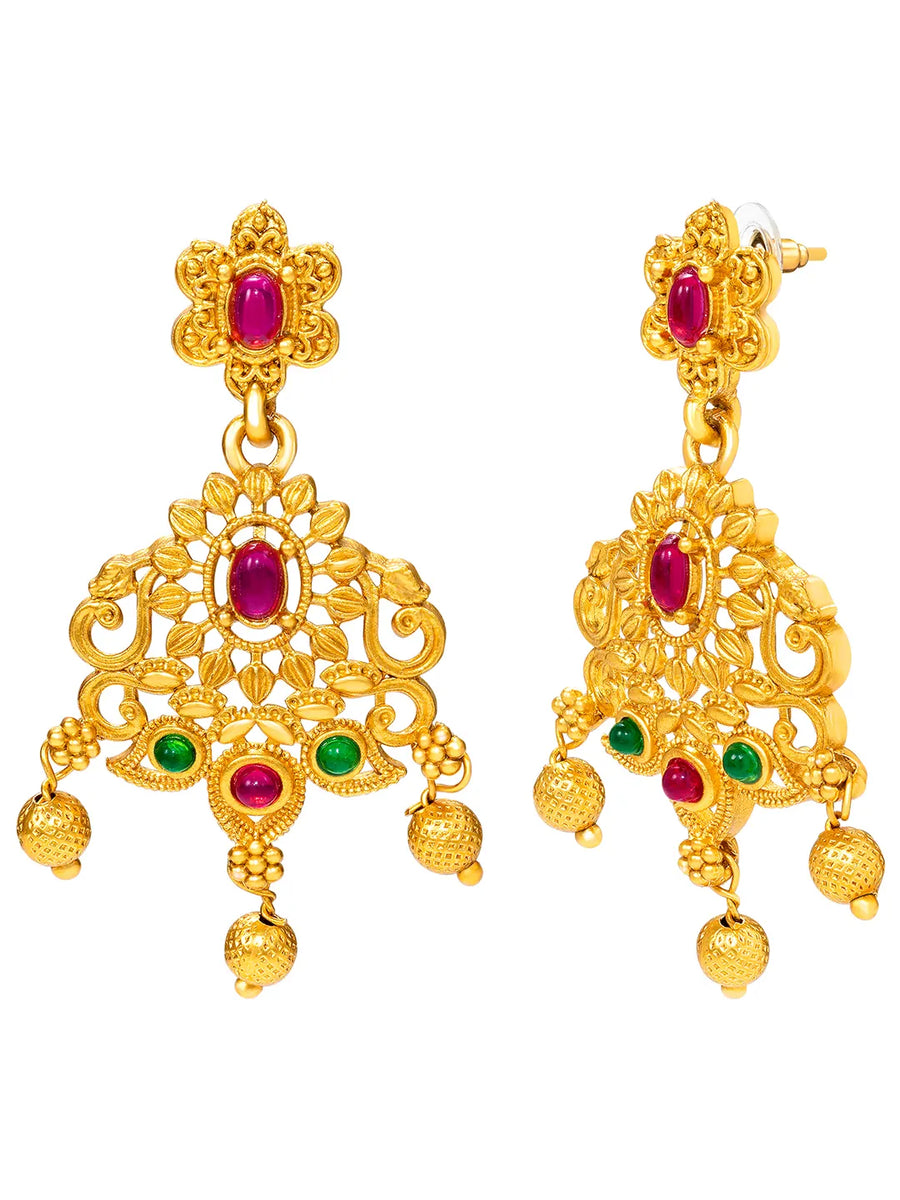 Peora Heritage Bridal Necklace Set - Gold