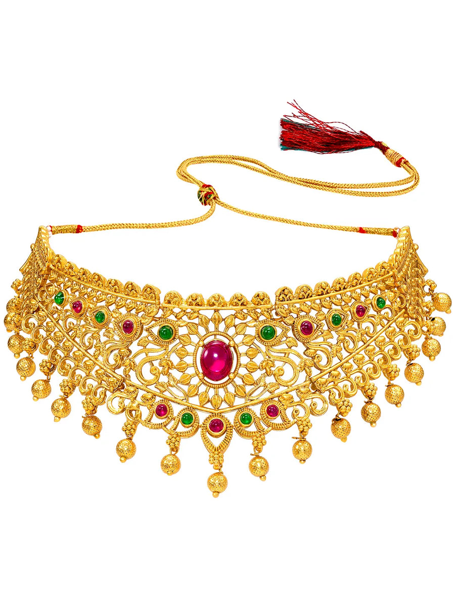 Peora Heritage Bridal Necklace Set - Gold