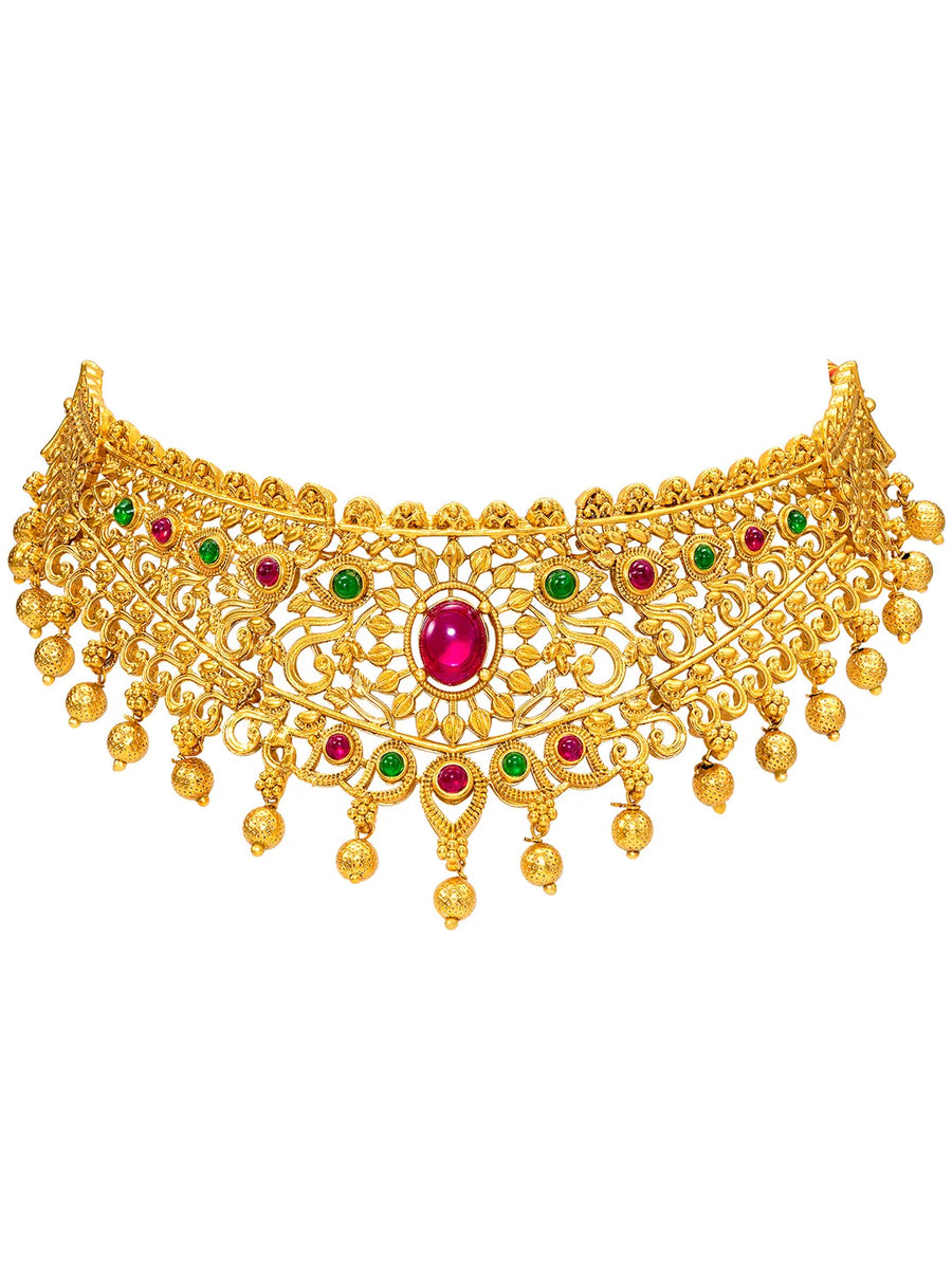 Peora Heritage Bridal Necklace Set - Gold