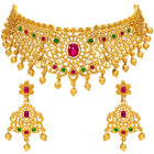 Peora Heritage Bridal Necklace Set - Gold