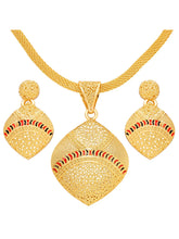 Peora Petal Grace Pendent Necklace Set - Gold