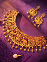 Peora Royal Lakshmi Temple Necklace Set - Gold