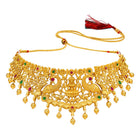 Peora Royal Lakshmi Temple Necklace Set - Gold
