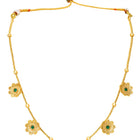 Peora Traditional Floral Green Necklace Set - Gold