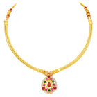 Peora Ruby Charm Teardrop Necklace - Gold