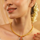 Peora Ruby Charm Teardrop Necklace - Gold