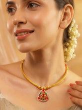 Peora Ruby Charm Teardrop Necklace - Gold
