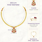 Peora Ruby Charm Teardrop Necklace - Gold