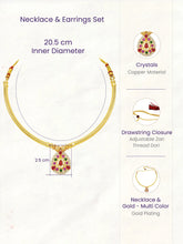 Peora Ruby Charm Teardrop Necklace - Gold