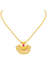 Peora Ruby Charm Regal Necklace - Gold