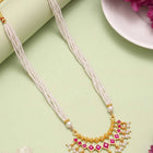 Gold Plated Pearl Ruby Necklace for Women