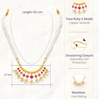 Gold Plated Pearl Ruby Necklace for Women