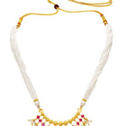 Gold Plated Pearl Ruby Necklace for Women
