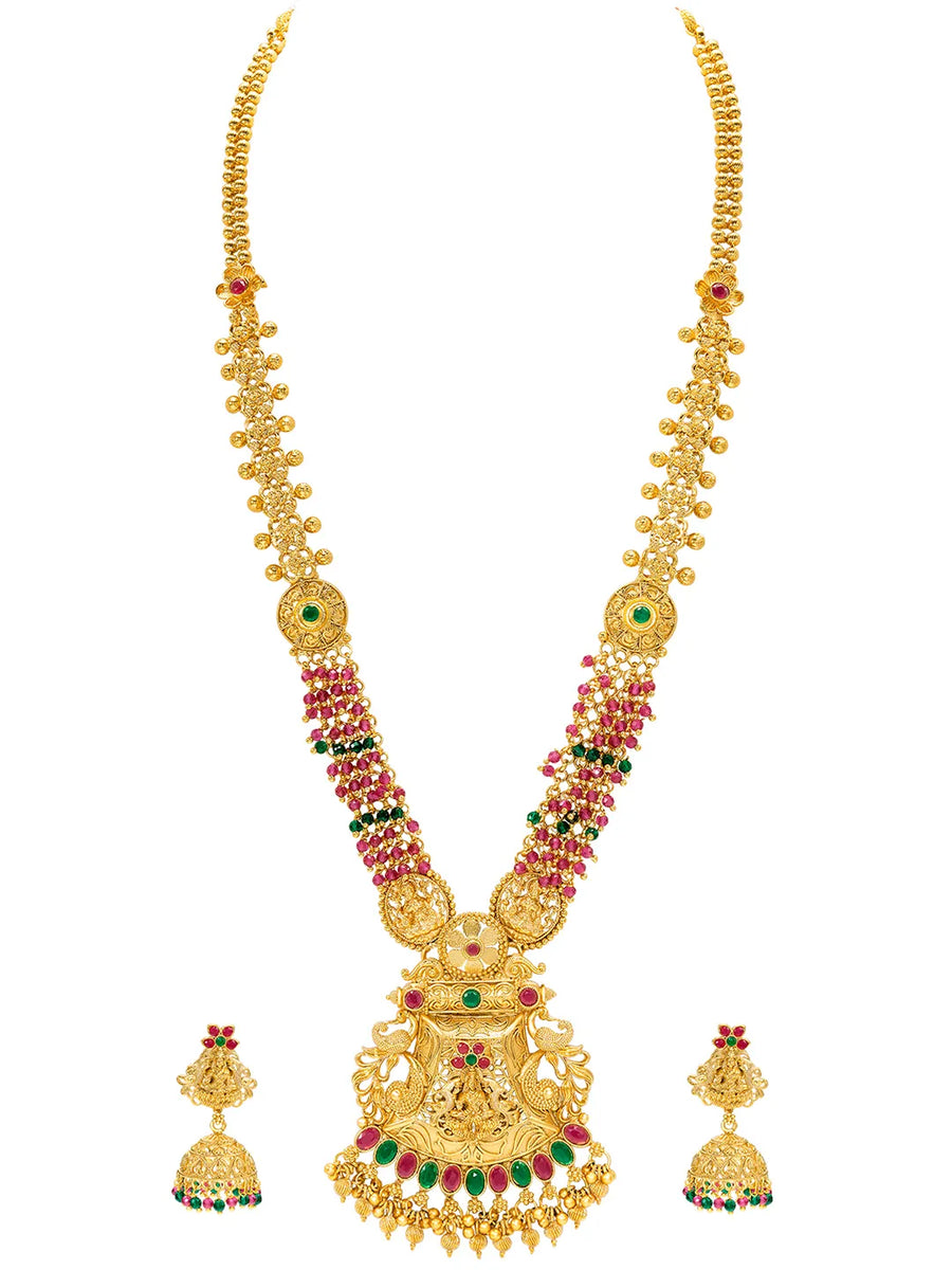 Peora Maharani Lakshmi Haram Set - Gold